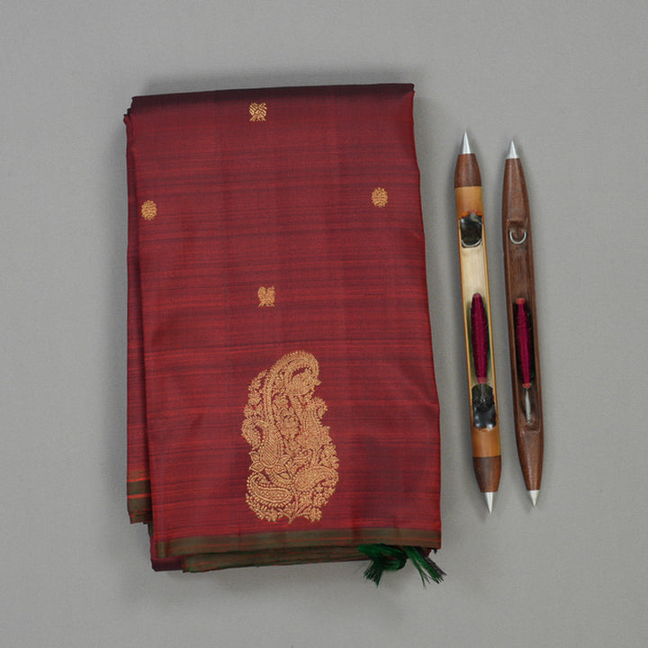 Hayagrivas Handloom Araku Maroon Kanjivaram Silk Saree BE695-SBS