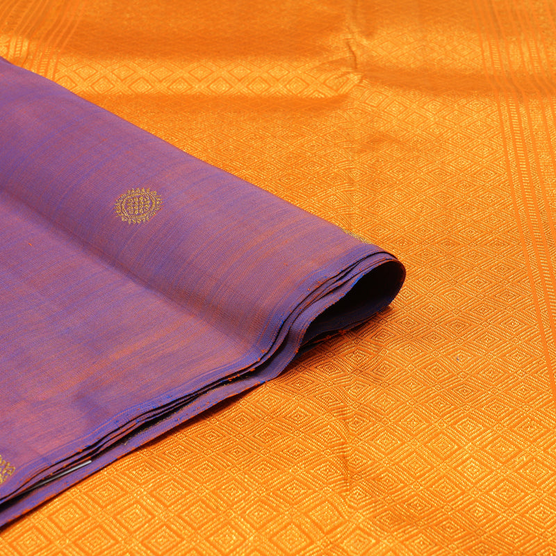 Hayagrivas Handloom Dual Tone (Purple & Orange) Kanjivaram Silk Saree BE696-SBS