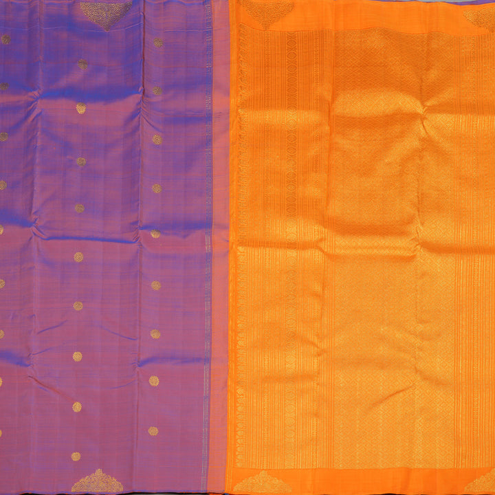 Hayagrivas Handloom Dual Tone (Purple & Orange) Kanjivaram Silk Saree BE696-SBS