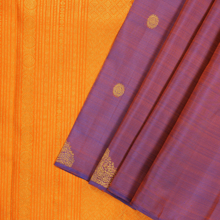 Hayagrivas Handloom Dual Tone (Purple & Orange) Kanjivaram Silk Saree BE696-SBS