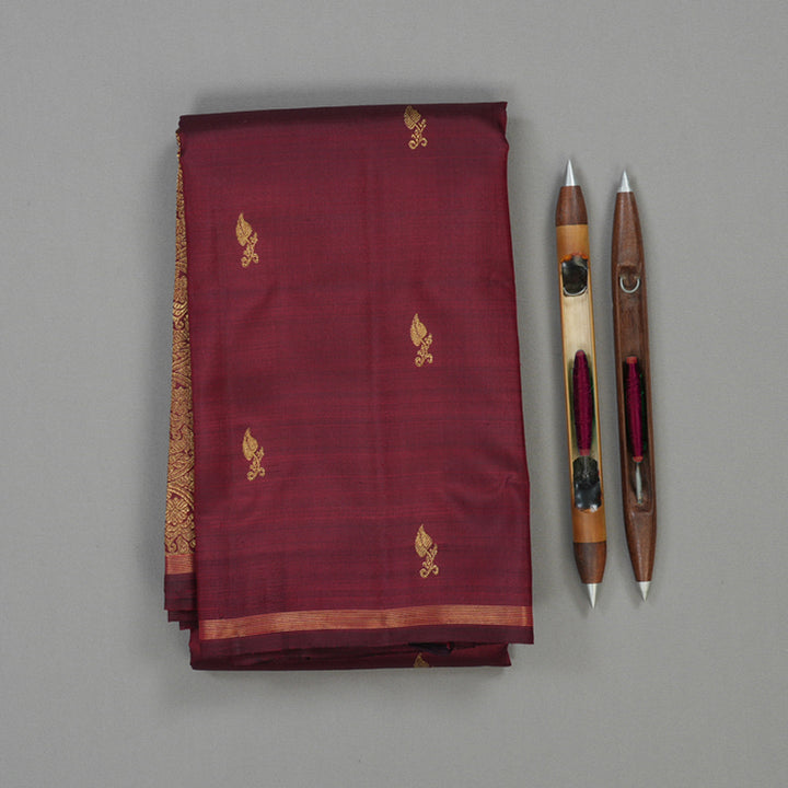 Hayagrivas Handloom Araku Maroon Kanjivaram Silk Saree BE699-SBS