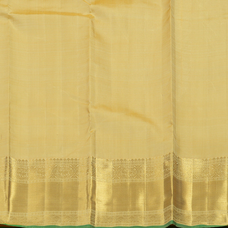Hayagrivas Handloom Greyish-Green Kanjivaram Silk Saree with Sandal Border BE700-SBS