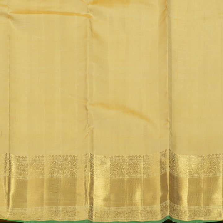 Hayagrivas Handloom Greyish-Green Kanjivaram Silk Saree with Sandal Border BE700-SBS