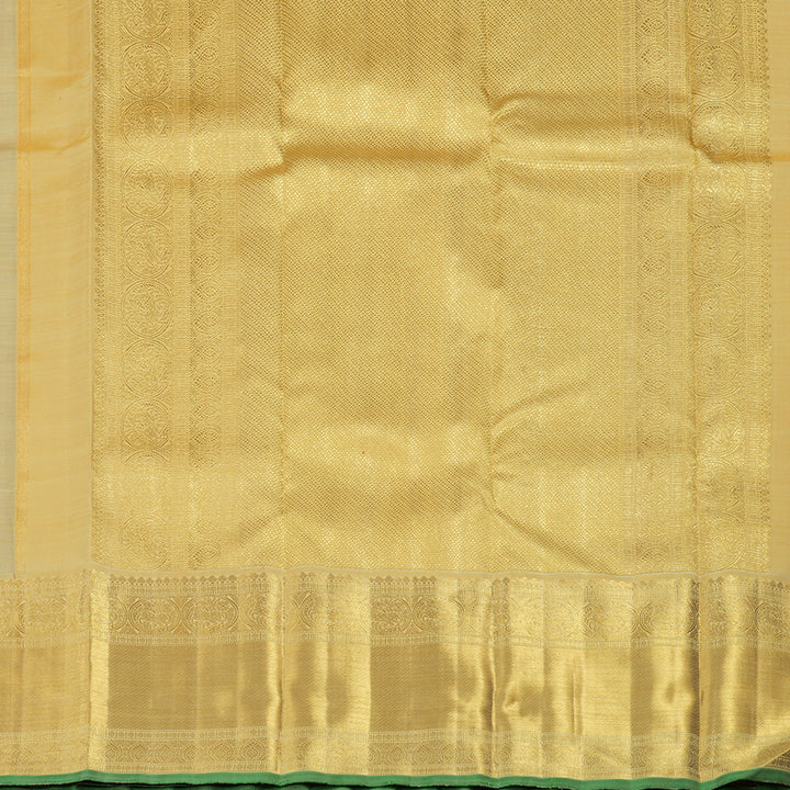 Hayagrivas Handloom Greyish-Green Kanjivaram Silk Saree with Sandal Border BE700-SBS