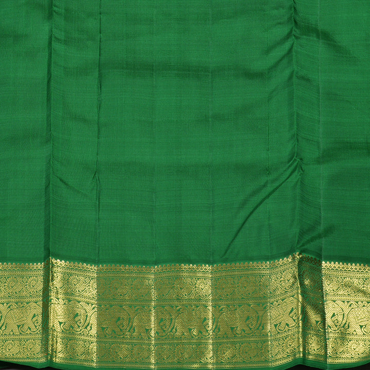 Hayagrivas Handloom Lotus Pink Ten Yards Silk Madisar with Dark Green Border BE701-SBS