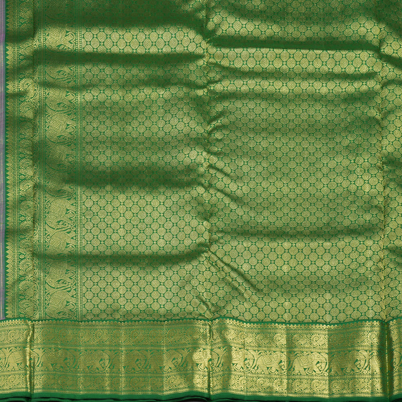 Hayagrivas Handloom Lotus Pink Ten Yards Silk Madisar with Dark Green Border BE701-SBS