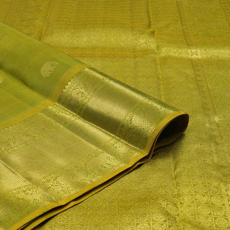 Hayagrivas Handloom Parrot Green Kanjivaram Silk Saree BE706-SBS