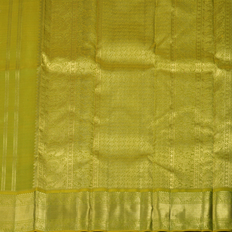 Hayagrivas Handloom Parrot Green Kanjivaram Silk Saree BE706-SBS