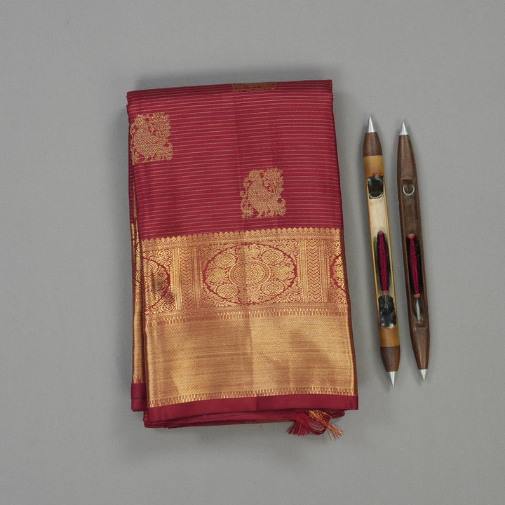 Hayagrivas Handloom Maroon Kanjivaram Silk Saree BE708-SBS