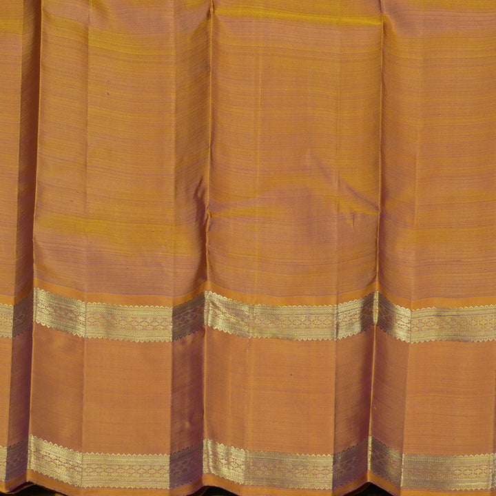 Hayagrivas Handloom Purple Kanjivaram Silk Saree with Golden Orange Border BE709-SBS