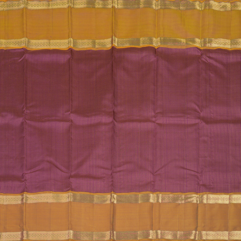 Hayagrivas Handloom Purple Kanjivaram Silk Saree with Golden Orange Border BE709-SBS