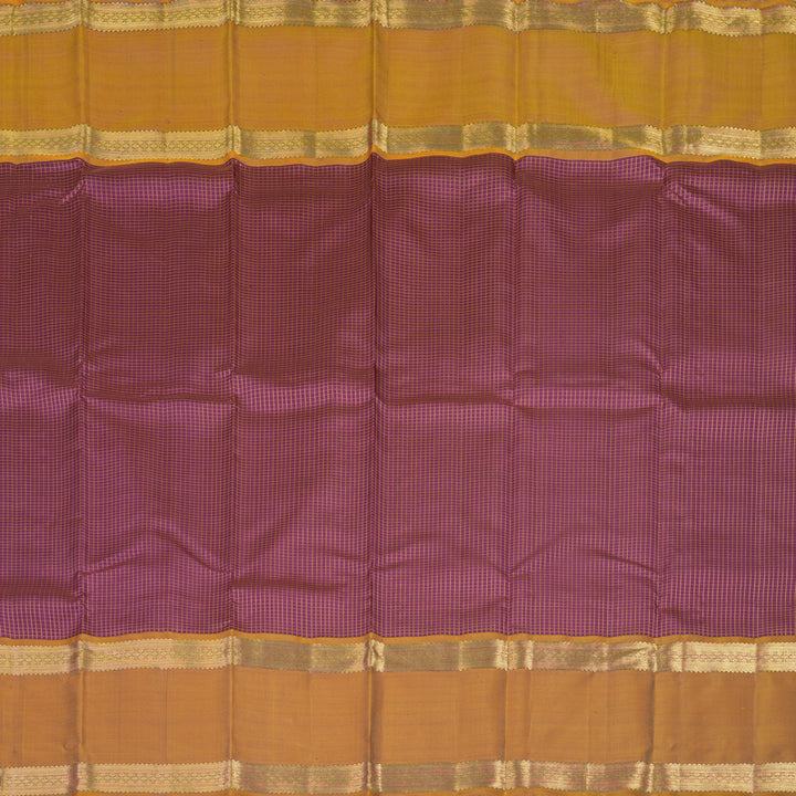 Hayagrivas Handloom Purple Kanjivaram Silk Saree with Golden Orange Border BE709-SBS