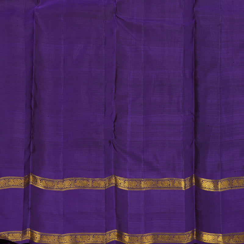 Hayagrivas Handloom Honey Mustard Kanjivaram Silk Saree with Violet Border BE713-SBS