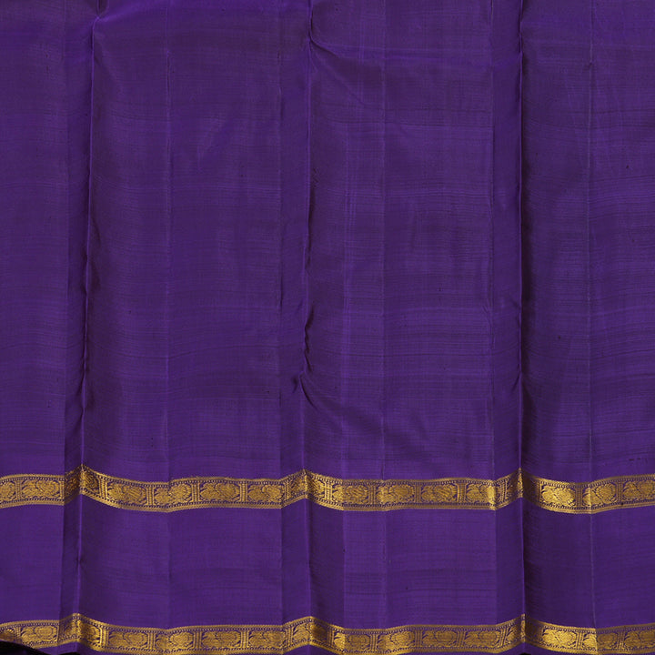 Hayagrivas Handloom Honey Mustard Kanjivaram Silk Saree with Violet Border BE713-SBS