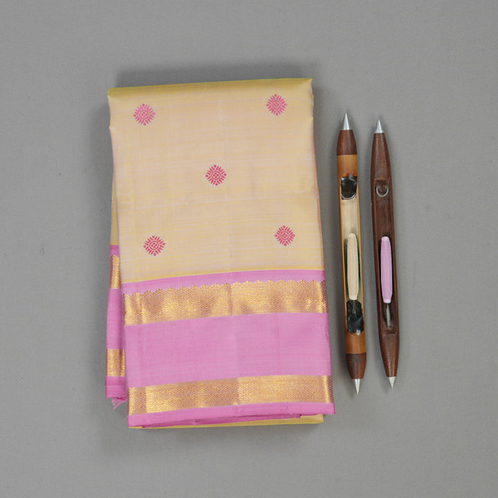 Hayagrivas Handloom Sandal Kanjivaram Silk Saree with Rose Pink Border BE716-SBS