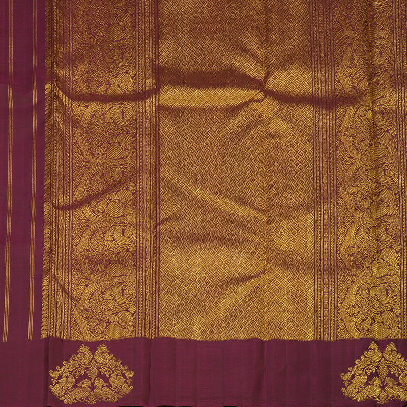 Hayagrivas Handloom Pinkish-Maroon Kanjivaram Silk Saree BE717-SBS