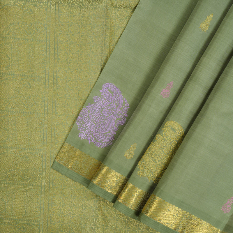 Hayagrivas Handloom Pista Green Kanjivaram Silk Saree BE720-SBS