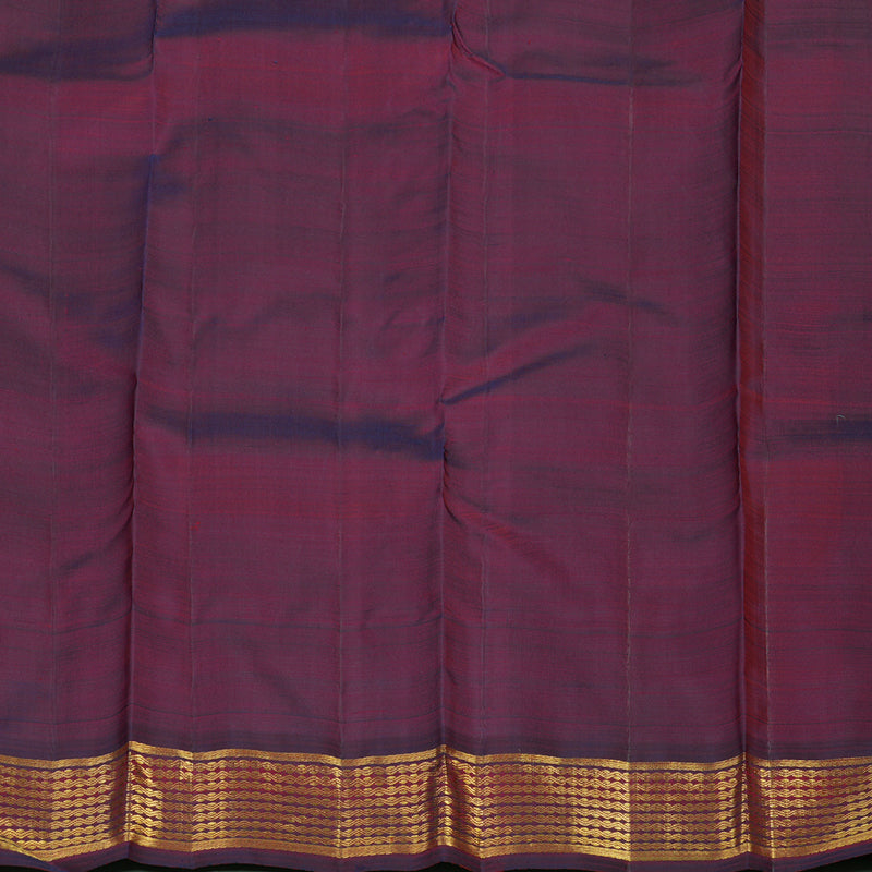Hayagrivas Handloom Orange Kanjivaram Silk Saree with Wine Purple Border BE721-SBS