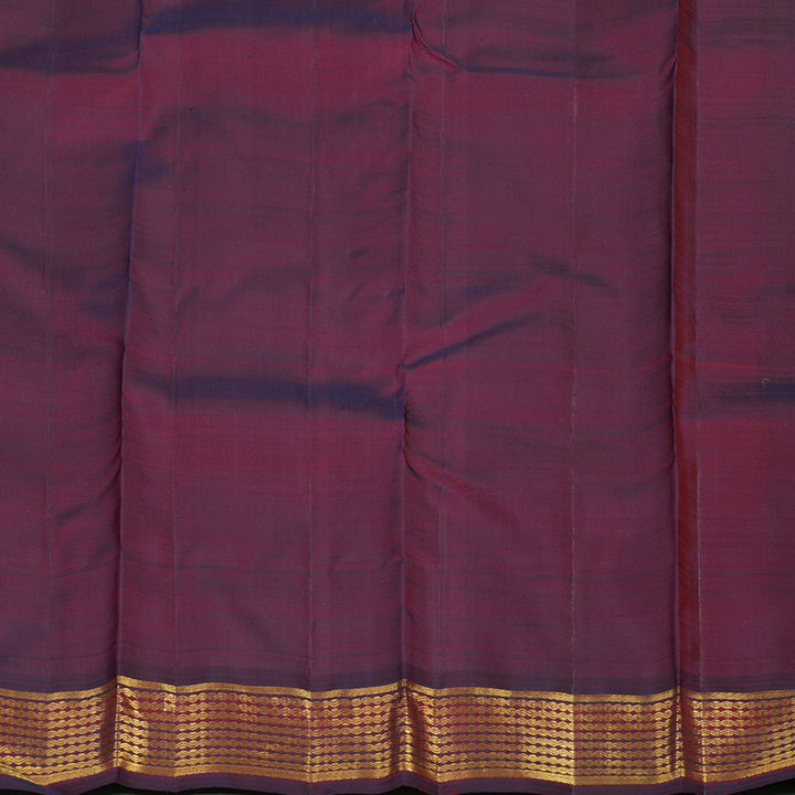 Hayagrivas Handloom Orange Kanjivaram Silk Saree with Wine Purple Border BE721-SBS