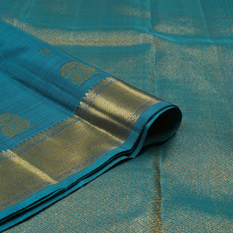 Hayagrivas Handloom Cyan Blue Kanjivaram Silk Saree BE723-SBS