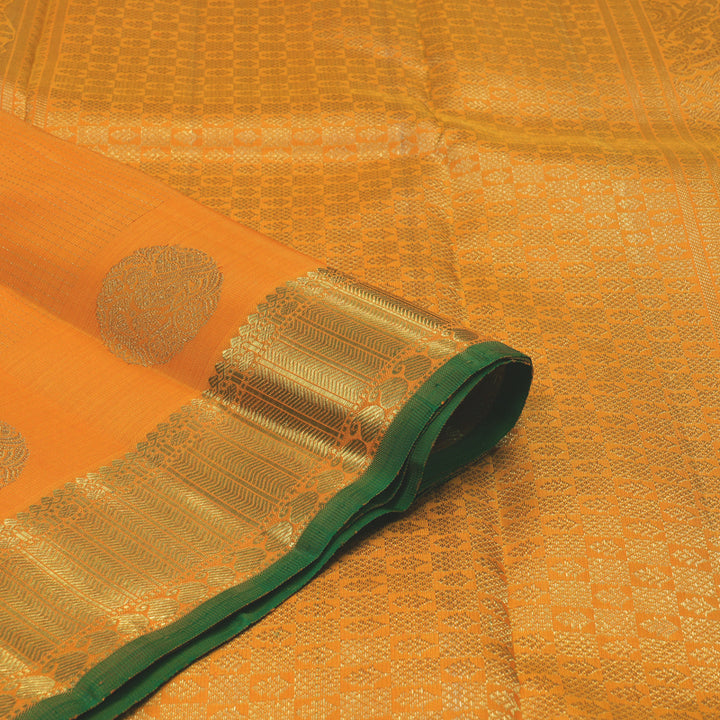 Hayagrivas Handloom Orange Kanjivaram Silk Saree BE724-SBS