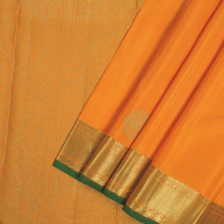 Hayagrivas Handloom Orange Kanjivaram Silk Saree BE724-SBS