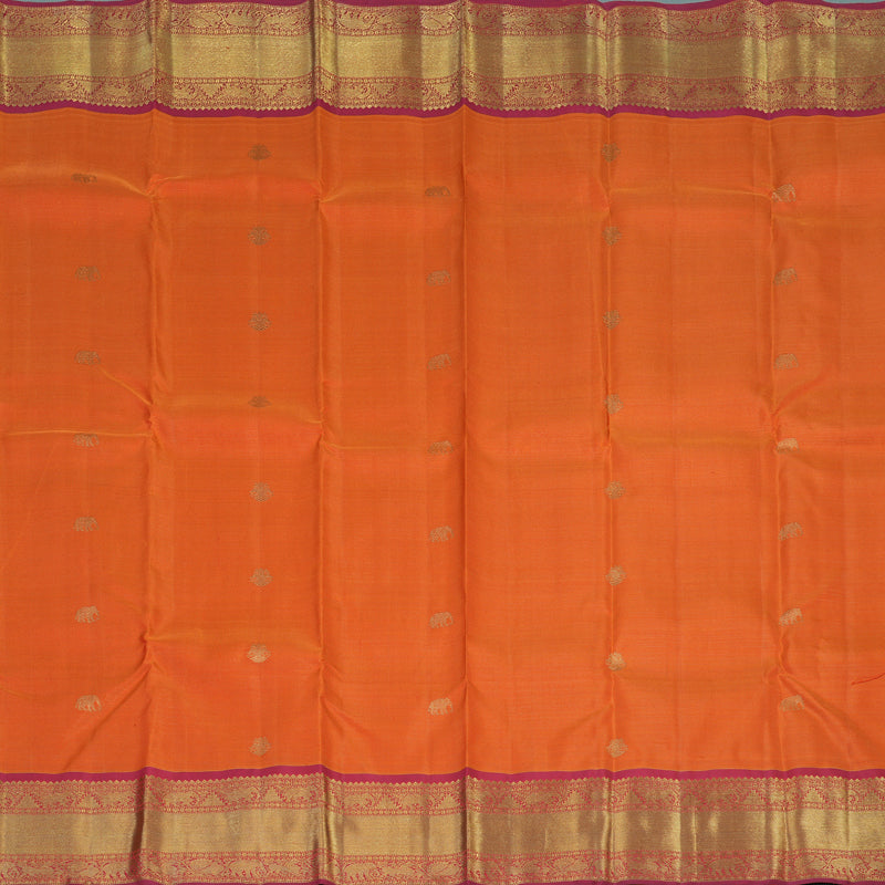 Hayagrivas Handloom Fanta Orange Kanjivaram Silk Saree with Red Border BE726-SBS