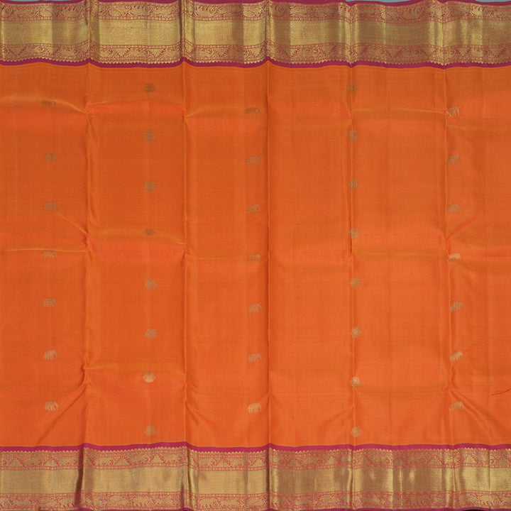 Hayagrivas Handloom Fanta Orange Kanjivaram Silk Saree with Red Border BE726-SBS