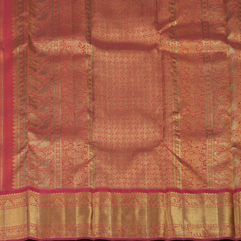 Hayagrivas Handloom Fanta Orange Kanjivaram Silk Saree with Red Border BE726-SBS