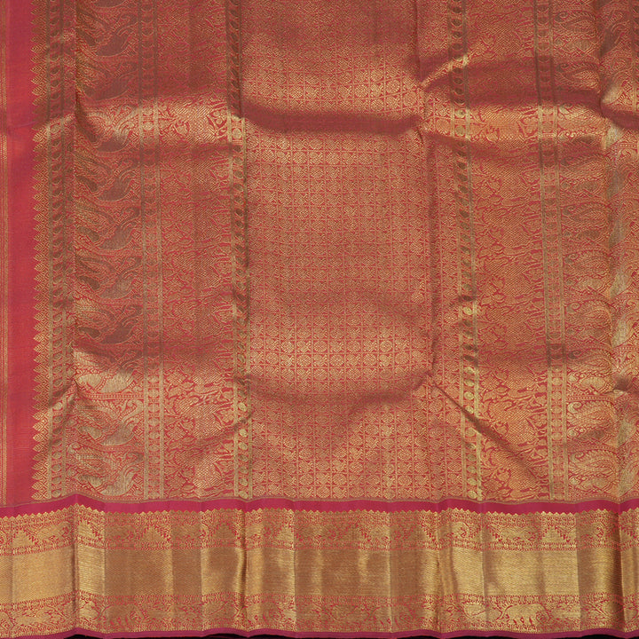 Hayagrivas Handloom Fanta Orange Kanjivaram Silk Saree with Red Border BE726-SBS