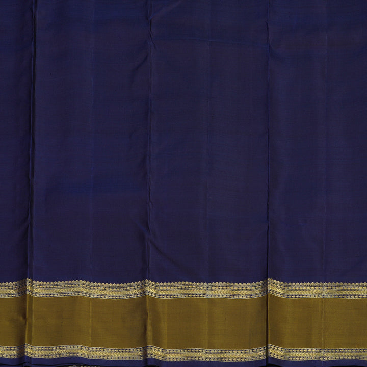 Hayagrivas Handloom Navy Blue Kanjivaram Silk Saree with Mehandi Green Border BE727-SBS