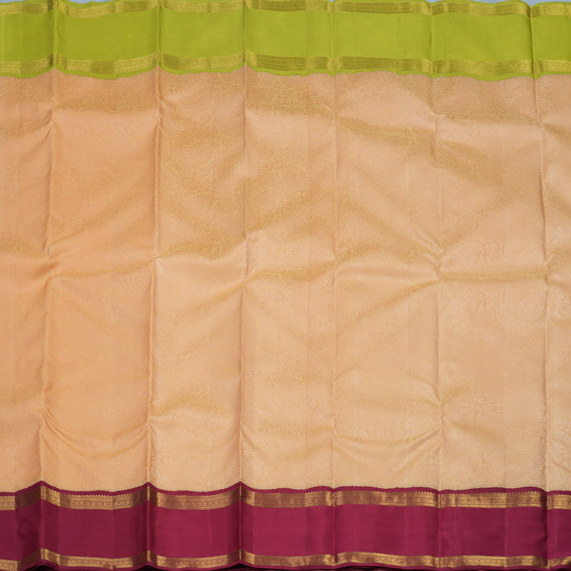 Hayagrivas Handloom Peach Orange Kanjivaram Silk Saree with Ganga Jamuna Border BE730-SBS