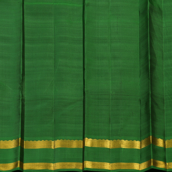 Hayagrivas Handloom Black Kanjivaram Silk Saree with Green Border BE733-SBS