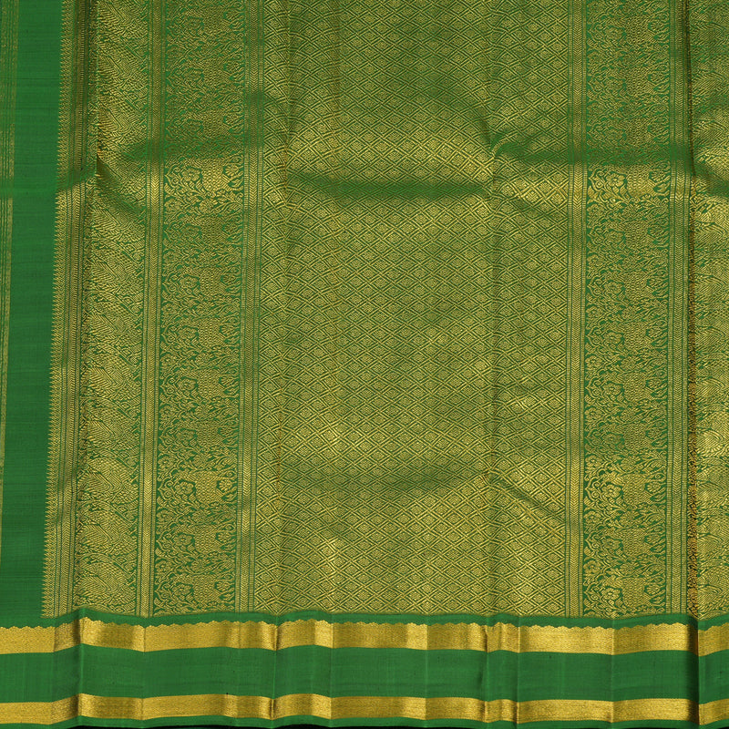 Hayagrivas Handloom Black Kanjivaram Silk Saree with Green Border BE733-SBS