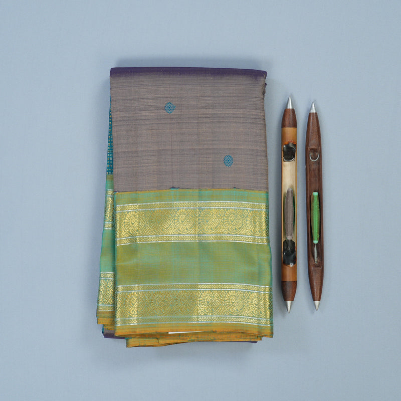 Hayagrivas Handloom Dual Tone (Blue & Yellow) Kanjivaram Silk Saree BE734-SBS