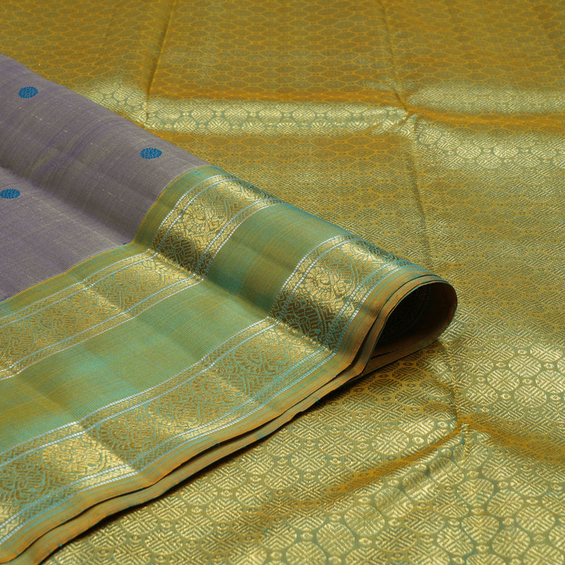 Hayagrivas Handloom Dual Tone (Blue & Yellow) Kanjivaram Silk Saree BE734-SBS