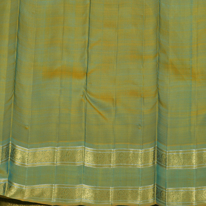 Hayagrivas Handloom Dual Tone (Blue & Yellow) Kanjivaram Silk Saree BE734-SBS