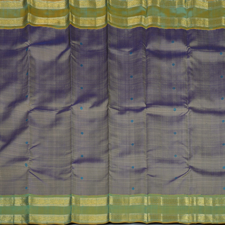 Hayagrivas Handloom Dual Tone (Blue & Yellow) Kanjivaram Silk Saree BE734-SBS