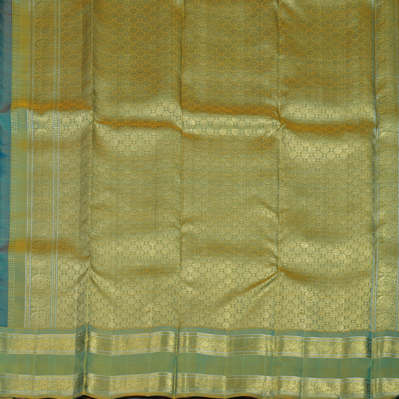 Hayagrivas Handloom Dual Tone (Blue & Yellow) Kanjivaram Silk Saree BE734-SBS