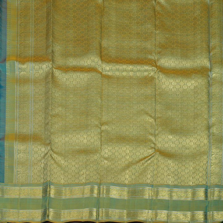Hayagrivas Handloom Dual Tone (Blue & Yellow) Kanjivaram Silk Saree BE734-SBS