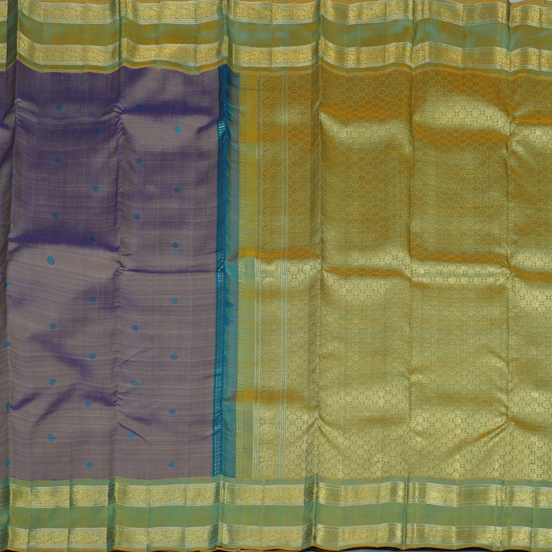 Hayagrivas Handloom Dual Tone (Blue & Yellow) Kanjivaram Silk Saree BE734-SBS
