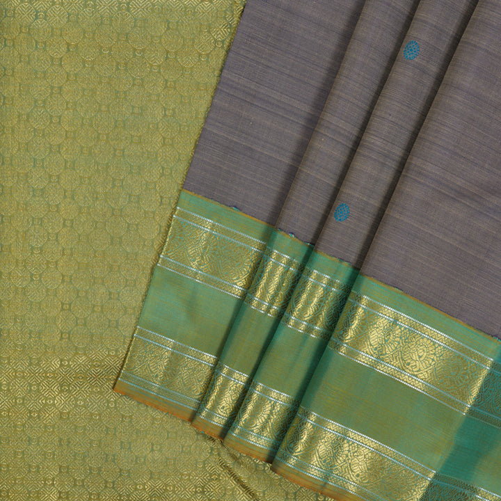 Hayagrivas Handloom Dual Tone (Blue & Yellow) Kanjivaram Silk Saree BE734-SBS