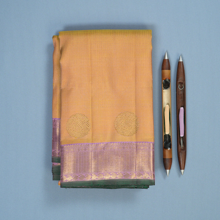 Hayagrivas Handloom Sandal Kanjivaram Silk Saree with Lilac Border BE747-SBS