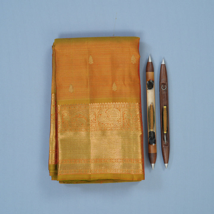 Hayagrivas Handloom Sampanga Green Kanjivaram Silk Saree BE749-SBS