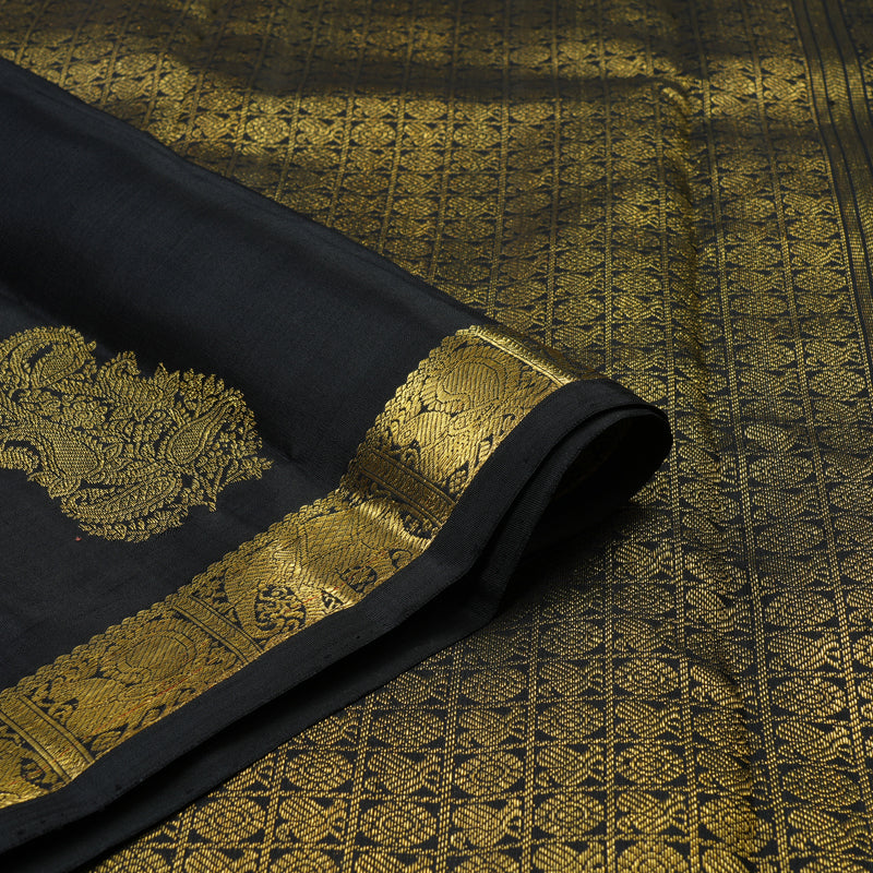 Hayagrivas Handloom Black Kanjivaram Silk Saree BE751-SBS