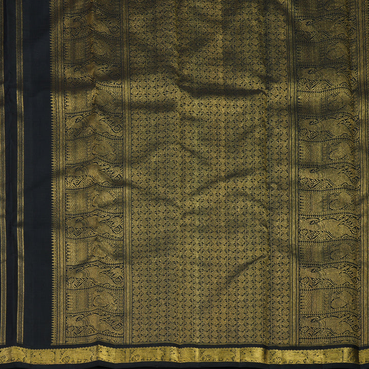 Hayagrivas Handloom Black Kanjivaram Silk Saree BE751-SBS