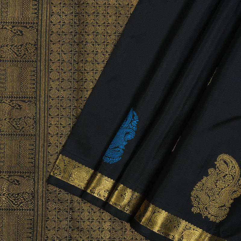 Hayagrivas Handloom Black Kanjivaram Silk Saree BE751-SBS