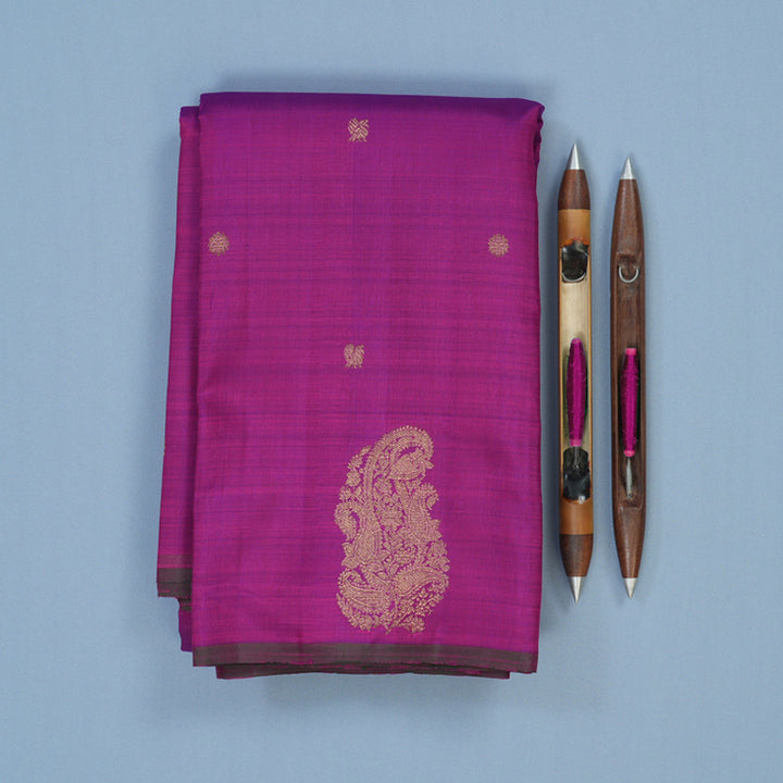 Hayagrivas Handloom Purple Kanjivaram Silk Saree BE766-SBS