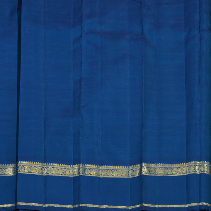Hayagrivas Handloom Parrot Green Kanjivaram Silk Saree with Peacock Blue Border BE768-SBS