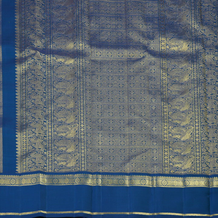 Hayagrivas Handloom Parrot Green Kanjivaram Silk Saree with Peacock Blue Border BE768-SBS